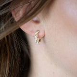 Fabuleux Vous - Silver Perle Yellow Gold Twisted Pearl Petite Hoop Earring