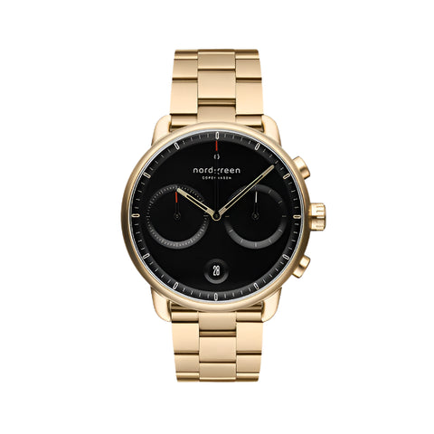 NordGreen - Pioneer Black & Gold Link Watch