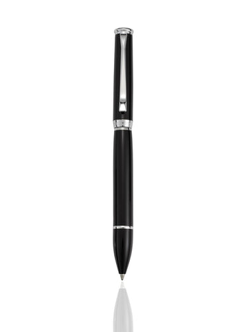 Cudworth - Ballpoint Pen, Silver Smooth: Black Lacquer & Silver