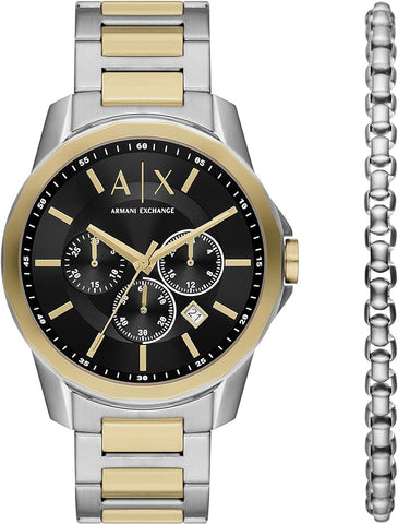 ARMANI EXCHANGE - Men's Chronograph Two-Tone Watch and Bracelet Gift Set