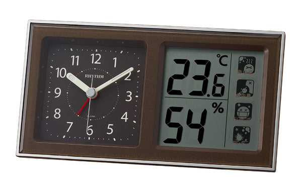 Rhythm - Analogue Bleep Alarm Thermo, Hydro, 4 environment Alert With Plastic Case