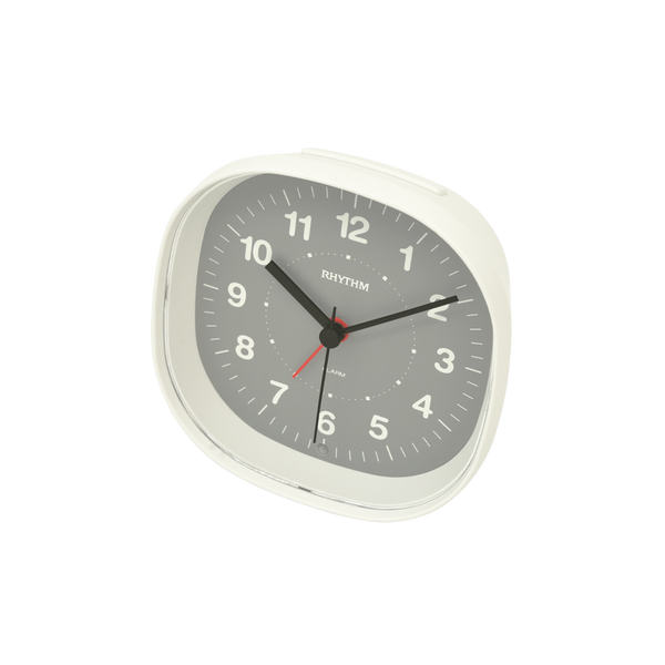 Rhythm - Super Silent Alarm Clock Grey & White