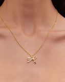 Meadowlark - Bow Charm Necklace Gold Plated