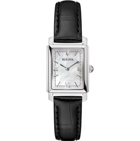 Bulova - Ladies Quartz Black Leather Strap