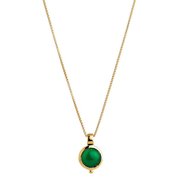 Najo - Garland Necklace Green Onyx Gold Plated