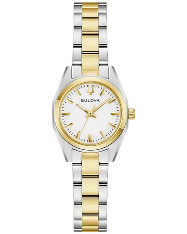 Bulova -  Ladies Surveyor Mini White Dial Two Tone Bracelet