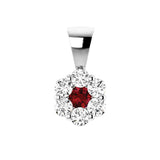 Brent Weatherall - 9ct White Gold Ruby & 6X Diamond Set Cluster Pendant On A 45cm Chain