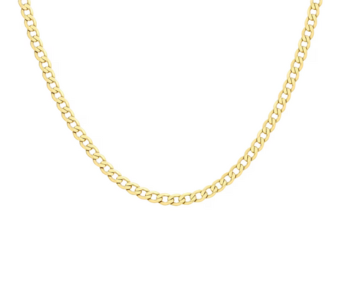Brent Weatherall - 9ct Yellow Gold Hollow Curb Chain Necklace