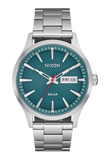 Nixon - Sentry Solar Stainless Steel Watch Jasper