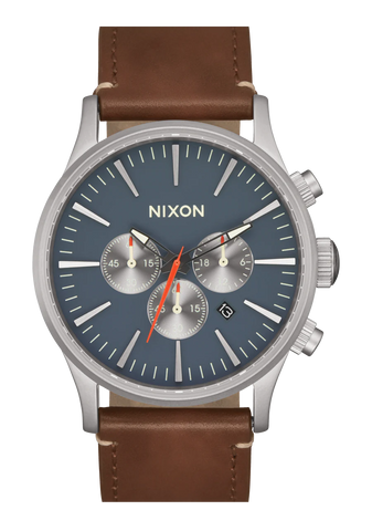 Nixon - Sentry Chrono Leather Lt Gunmetal/Basalt/Sienna