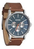 Nixon - Sentry Chrono Leather Lt Gunmetal/Basalt/Sienna