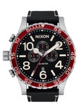 Nixon - 51-30 Chrono Leather Silver/Black/Cranberry