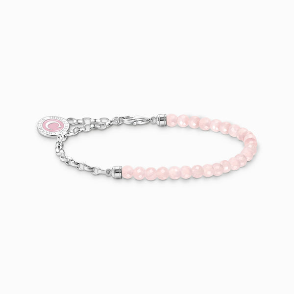 Thomas Sabo CHARMISTA - Rose Quartz Silver Bracelet with Charmista Coin