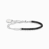 Thomas Sabo CHARMISTA - Onyx/Silver Long Link Bracelet with Charmista Coin