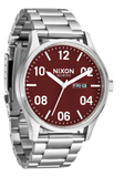 Nixon - Sentry Stainless Steel Silver/Cranberry