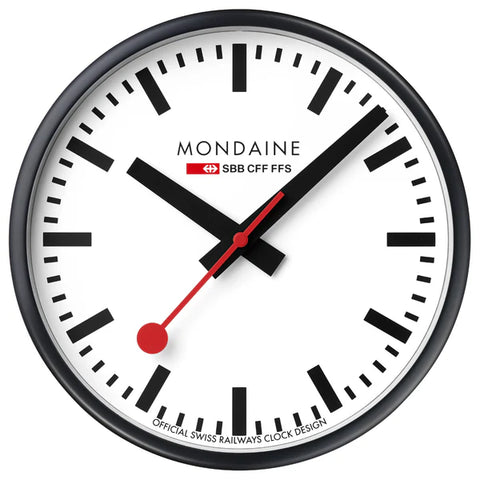 Mondaine - Classic Black Wall Clock