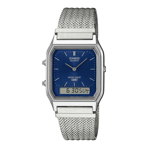 Casio - Duo Mesh Stainless Steel Band With Blue Dial