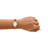Emporio Armani - Mother of Pearl Dial Brown Leather Strap Watch
