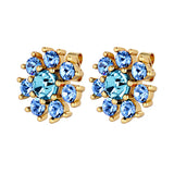 Dyrberg/Kern - Aude Gold Earrings  Light Blue & Aqua