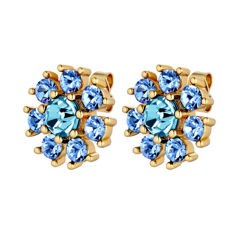 Dyrberg/Kern - Aude Gold Earrings  Light Blue & Aqua