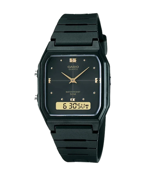 Casio - Duo Gents Black and Gold Watch