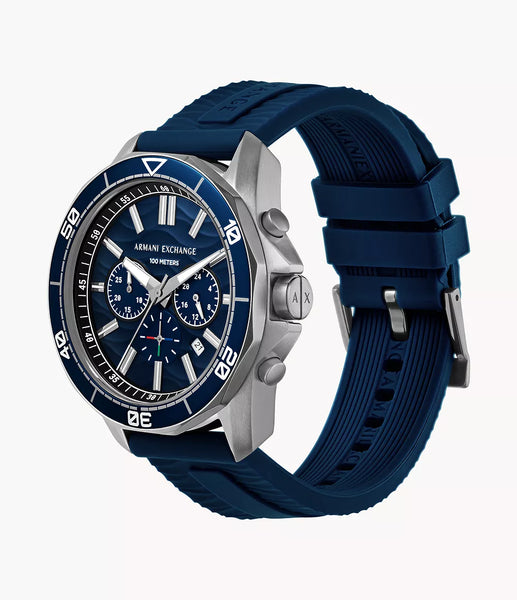 Armani Exchange - Chronograph Blue Silicone Watch