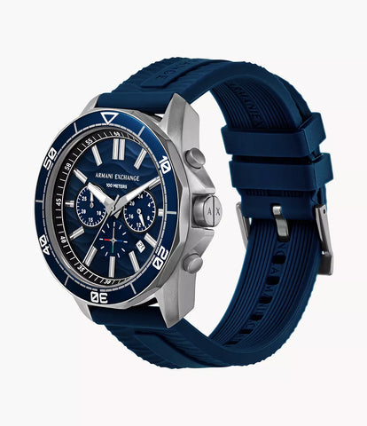 Armani Exchange - Chronograph Blue Silicone Watch