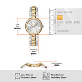 Armani Exchange - Silver Dial Gold Two Toned Stainless Steel Watch