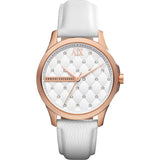 Armani Exchange - White & Rose Gold Watch