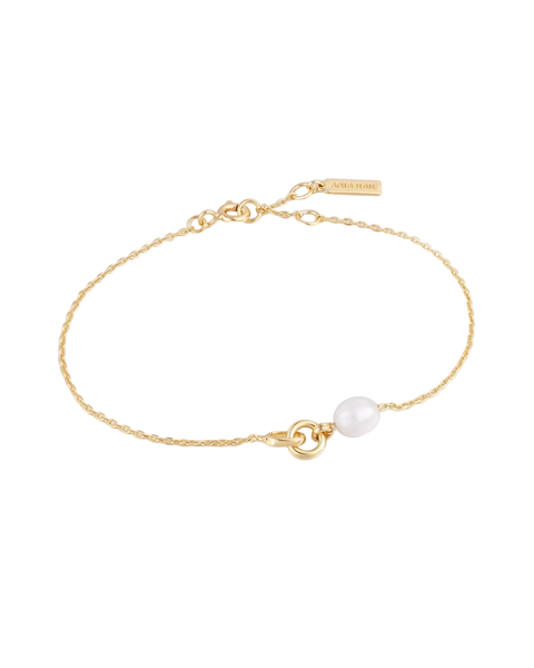 Ania Haie - Gold Pearl Link Chain Bracelet