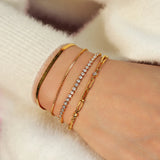 Ania Haie - Gold Bezel Station Paper Clip Bracelet