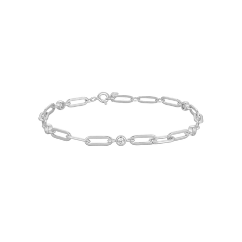 Ania Haie - Silver Bezel Station Paper Clip Bracelet