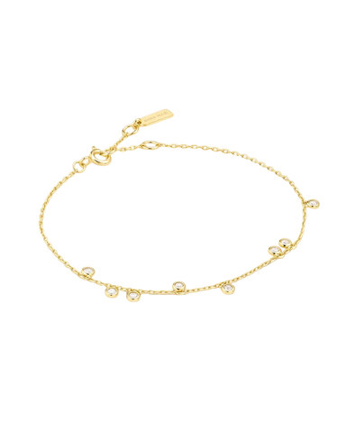 Ania Haie - Gold Bezel-Set Droplet Station Bracelet