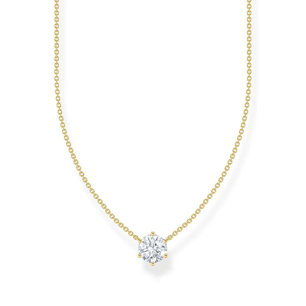 Thomas Sabo - Gold Plated Solitaire CZ Necklace