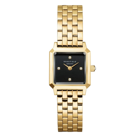 Rosefield Watches - Boxelle Gold Black Dial Crystals