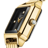 Rosefield Watches - Boxelle Gold Black Dial Crystals