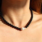 Fabuleux Voux - Black Onyx Baroque Pearl Necklace