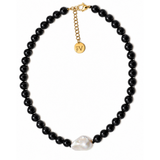 Fabuleux Voux - Black Onyx Baroque Pearl Necklace