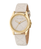 Ted Baker - Coolly Gold Cream Embossed Leather Watch