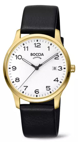 Boccia - Pure Titanium Gold Plated Date Wheel Watch