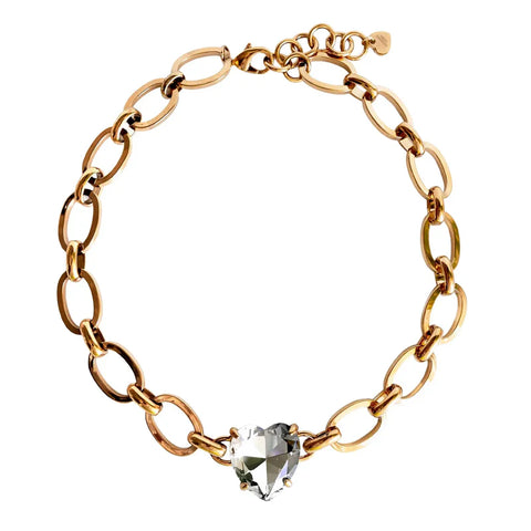 Dyrberg Kern - Braze Gold Necklace Crystal