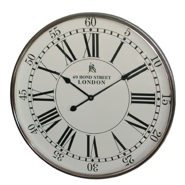 Wall Clock - Nickel Bezel Clock With Glass Face