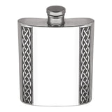 English Pewter Company - 6oz Pewter Hip Flask With Embossed Celtic Design