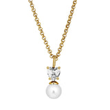 Dyrberg Kern - Colume Gold Necklace Crystal & White Pearl