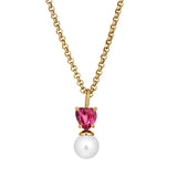 Dyrberg Kern - Colume Gold Necklace Rose & White Pearl