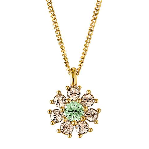 Dyrberg/Kern - Delise Gold Necklace Light Green & Golden