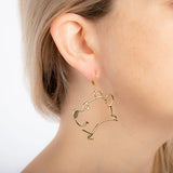 Disney Couture Kingdom - Yellow Gold Plated Winnie the Pooh Outline Drop Earrings