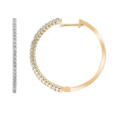 Brent Weatherall - 9ct Yellow Gold Diamond Set Hinged Hoop Earrings