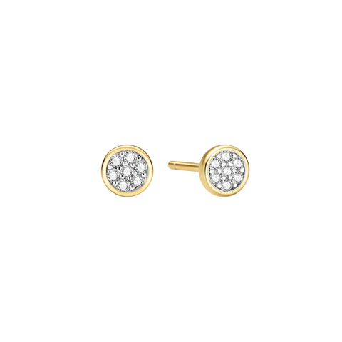 Ania Haie - Gold Small Pave Disc Studs