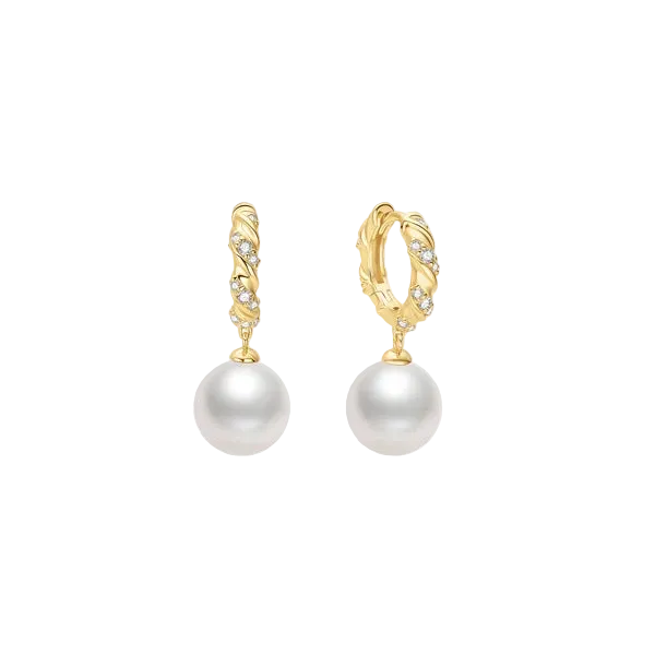 Ania Haie - Luna Shell Pearl Dangling Twisted Huggie